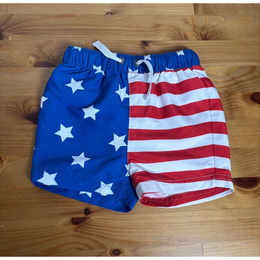 Toddler Hanna Andersson Stars & Stripes Swim Trunks Size 12-18 Months